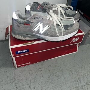 New Balance Gray and White Running Shoes
